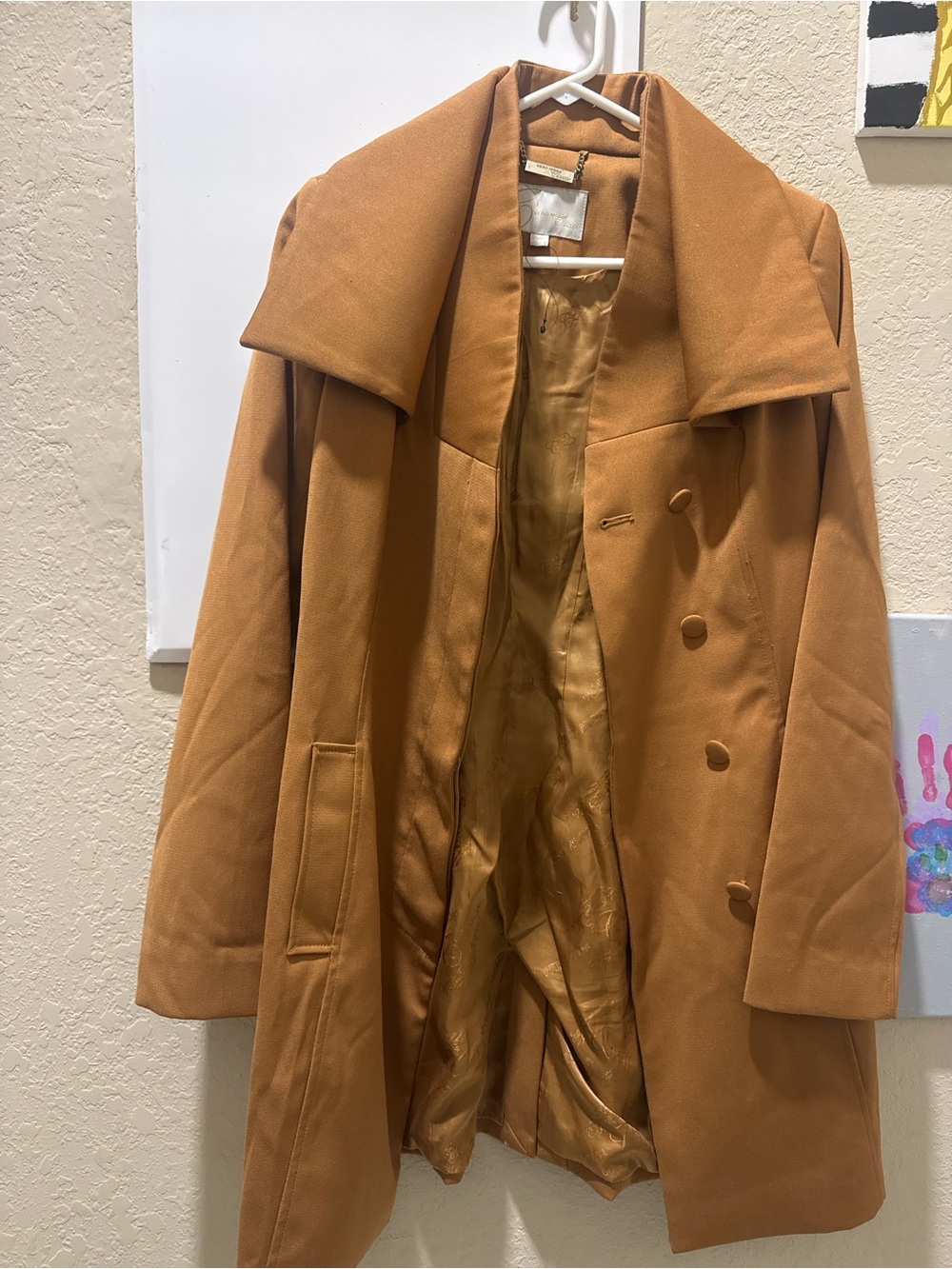 Vero Moda Classic Double-Breasted woman Coat in Camel